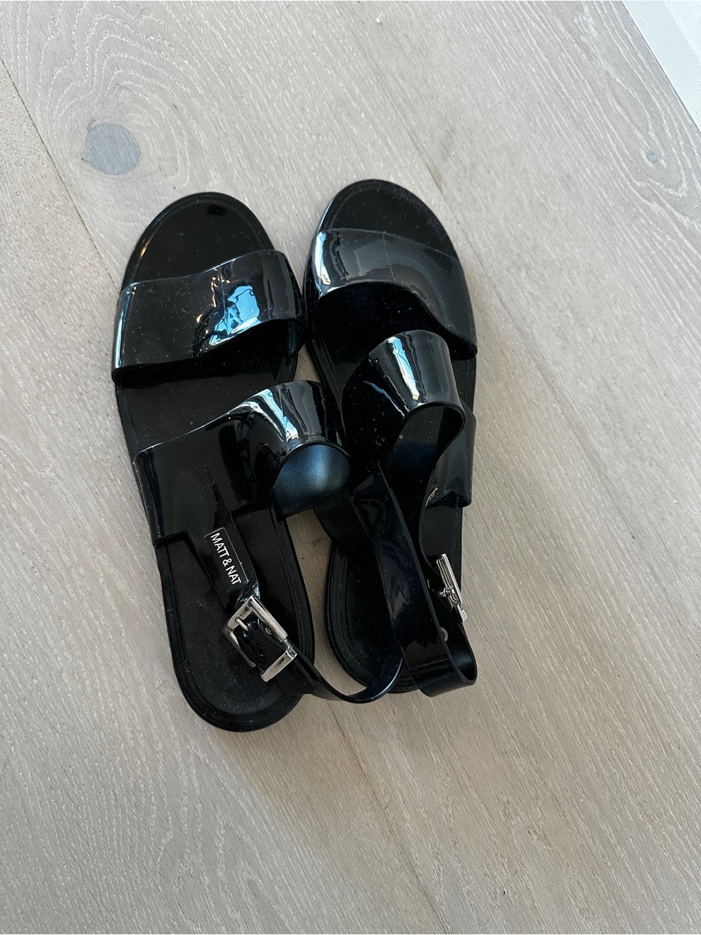 Mat & Nat Black Patent Jelly Sandals